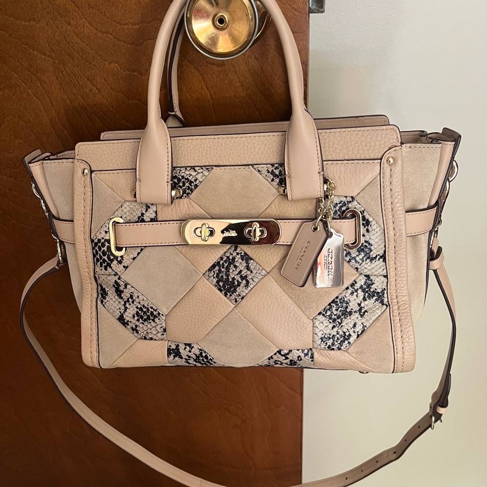 Coach Swagger Exotic Embossed Patchwork Leather/S… - image 1